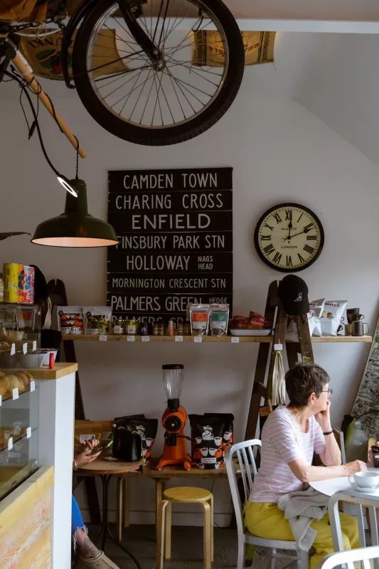 Customers in the Saxmundham Black dog deli